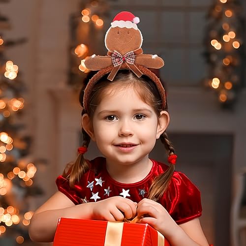 Christmas Gingerbread Headband - Plush Holiday Hair Accessory for Women & Girls