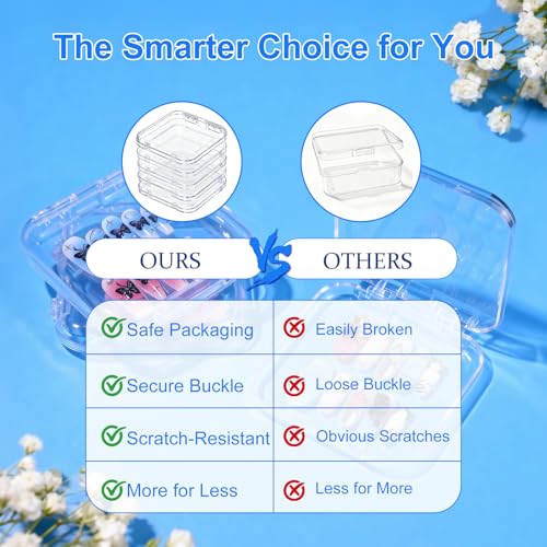 Clear 16 Pcs Acrylic Press-On Nail Storage Cases with Double-Sided Tape - Raisetip