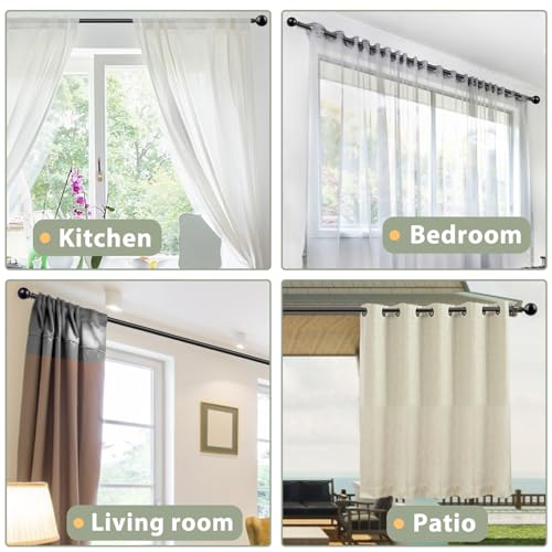 Modern Round Curtain Rod Finials, Decorative End Caps for 3/4 & 7/8 Inch Rods