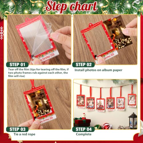 Vercraft 48 Pcs Christmas Photo Frame Ornaments Style 3 - Holiday Tree Decorations