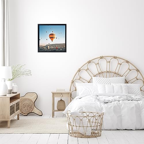 10x10 Black Square Picture Frame with Shatter-Resistant Plexiglass for Wall