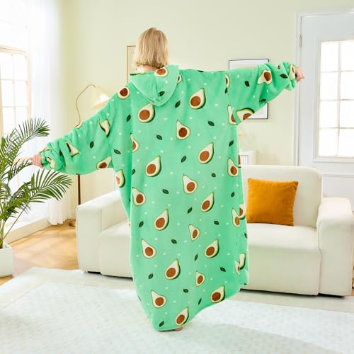 Oversized Wearable Blanket Hoodie with Sleeves and Pocket