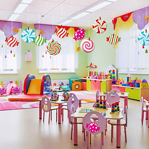 Blulu 40 Pieces Christmas Candy Cutouts Set with Adhesive Dots for Bulletin Boards
