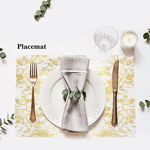 Ohanniewa Gold Table Runner 11in x 32ft Glitter Mesh Foil Roll – Wedding, Christmas