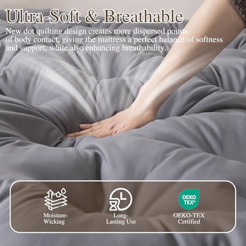 Twin Size Japanese Futon Mattress, 3-Inch Foldable Memory Foam Floor Mat