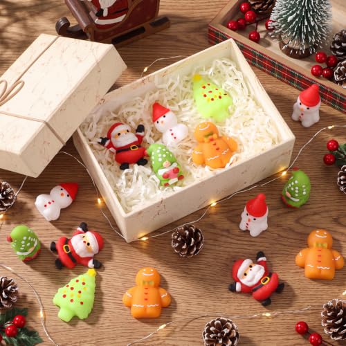 Thenshop 20 Pcs Christmas Stress Ball Set - 5 Styles Mini Soft Squeeze Balls