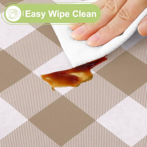 Waterproof Vinyl Tablecloth with Flannel Backing, 60x84 Buffalo Plaid