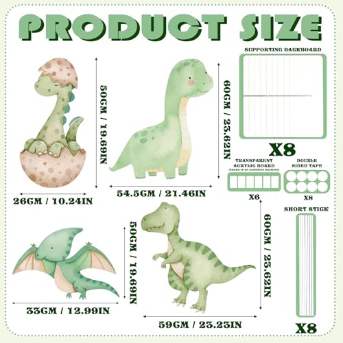 4 Pcs Large Dinosaur Party Decorations for Baby Shower and Birthday Parties