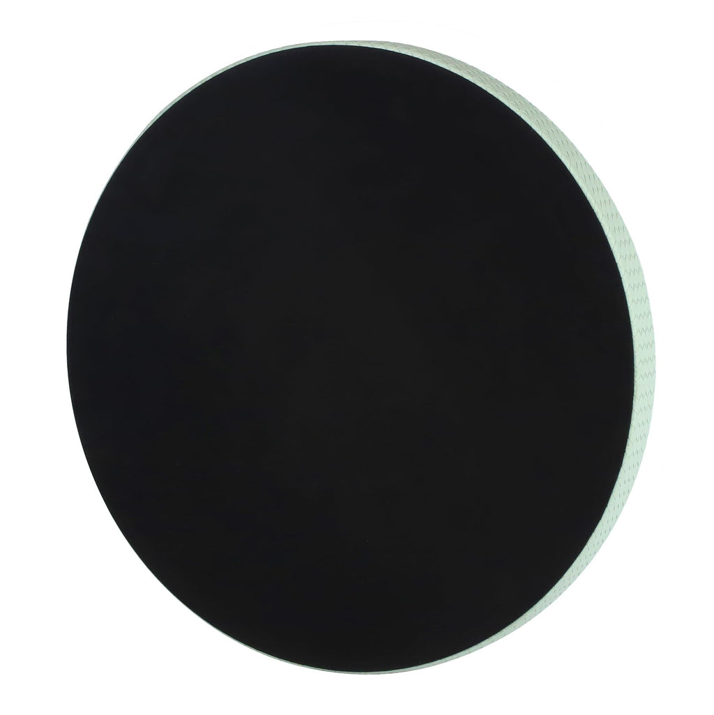 HofferRuffer Large Round Serving Tray 24'', Elegant Faux Leather Circle Ottoman Table Tray, Serve Tea Coffee Breakfast in Bedroom Living Room Kitchen (Light Green)