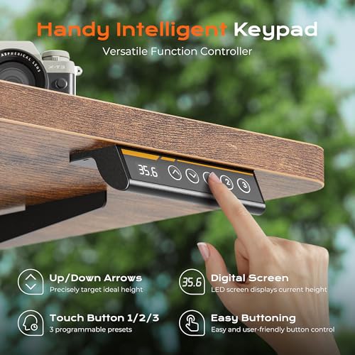 55-Inch Electric Standing Desk, Height Adjustable Computer Desk with 3 Presets