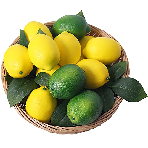 Artificial Lemons and Limes Set - 24 Pcs Faux Fruit Decor