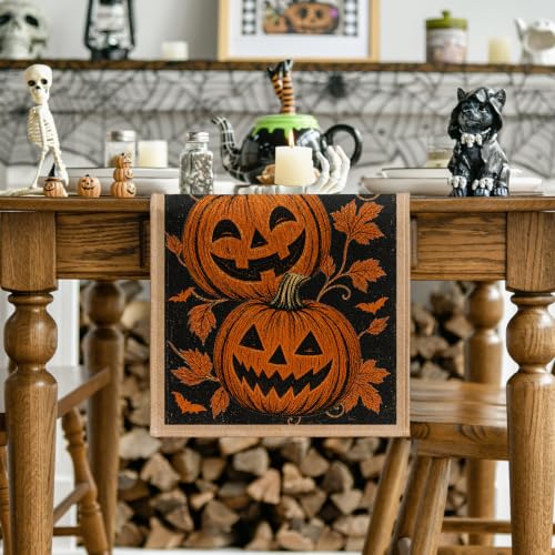 Artoid Mode 13x108 Inch Halloween Table Runner Bright Orange Home Decor