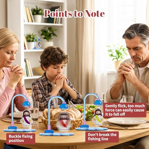 360° Rotating Magnetic Jesus Figures - Acrylic Stress Relief Desk Decor (2-Pack)