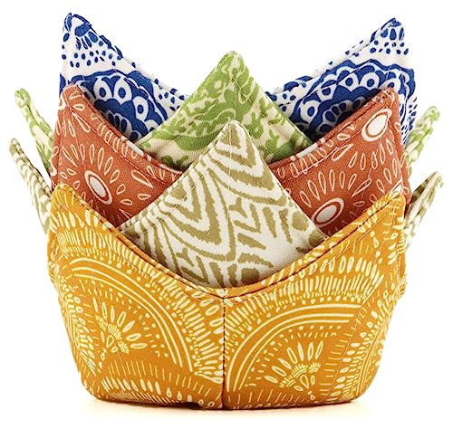 Cotton Microwavable Bowl Cozy - Heat-Resistant Microwave Bowl Holder