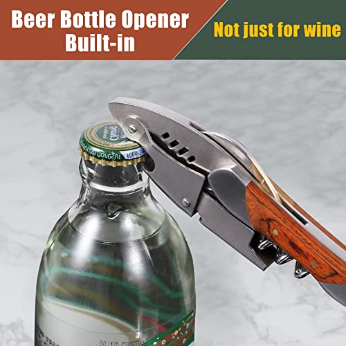 SIVERMISE Shark Shaped Waiter's Corkscrew with Rosewood Handle - Heavy Duty Wine Opener