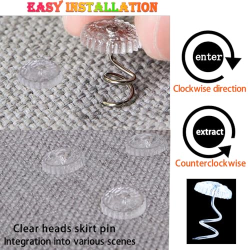 100-Pack Bed Skirt Pins - Secure Upholstery Fasteners for Slipcovers