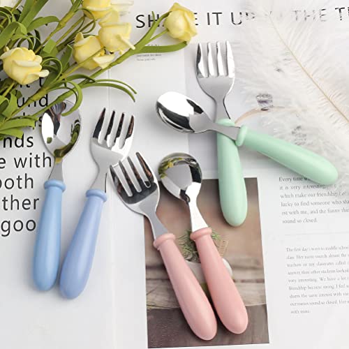 6-Pack Toddler Forks Stainless Steel Round Handle Kid-Friendly Utensils