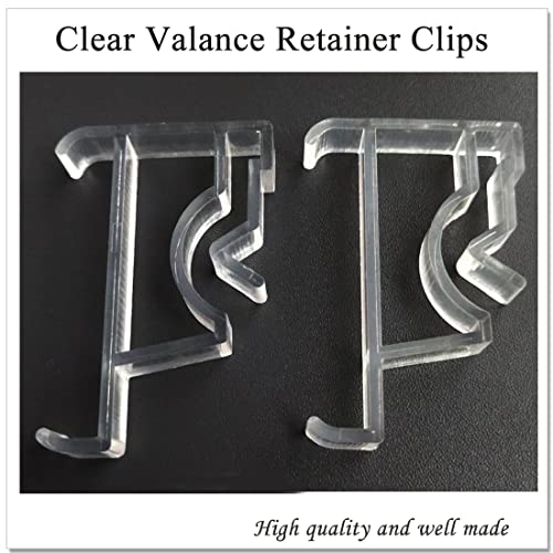2-Inch Clear Valance Clips for Wood and Faux Wood Blinds - 12 Pack