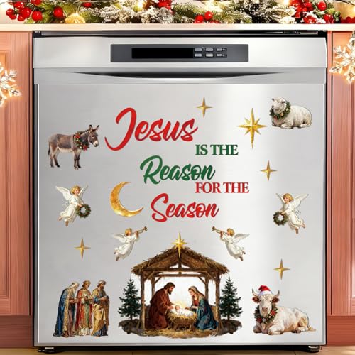 Jesus is the Reason for the Season Christmas Dishwasher Magnets | Nativity Refrigerator Decor (20-Piece)