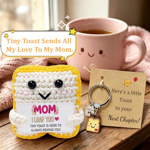Mom Handmade Crochet Butter Toast Gift Set - I Loaf You Keepsake for Stepmom & Mother-in-Law