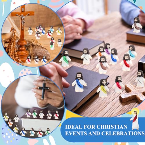 100 Pcs Mini Jesus Loves You Figurines - Bulk Religious Party Favors