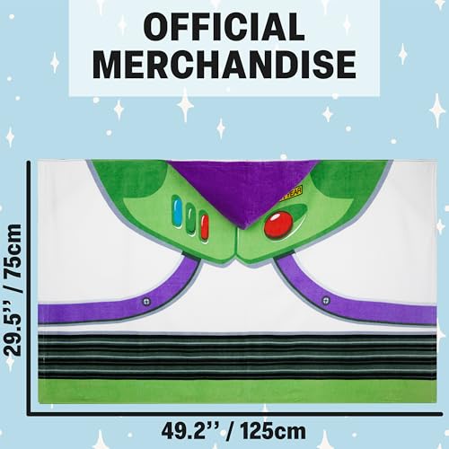 Disney Pixar Toy Story Bath Towels with Hood for Boys, Ages 2-6, Buzz