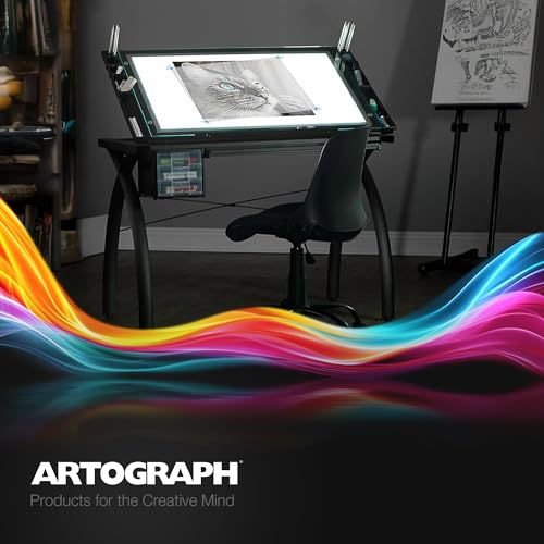 Artograph Futura Light Tracing Table with Storage Drawers - Adjustable LED Workspace