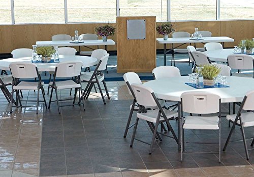 Lifetime 42804 Commercial Folding Chair 4 Pack - White Granite | Heavy-Duty, Indoor & Outdoor