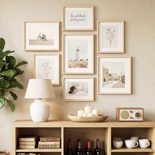 Fun Memories 11x17 Maple Wood Frame with HD Tempered Glass - Handcrafted, Rounded Corners, Wall or Tabletop Display, Variation: Maple / HD Tempered Glass / 1