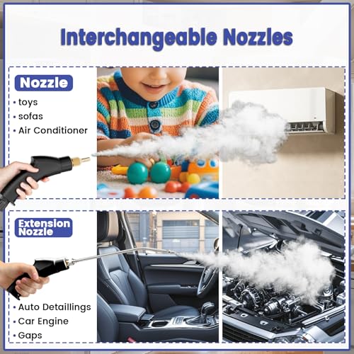 2500W Handheld Steam Cleaner with 14 Accessories, 6-Level Adjustable Pressure