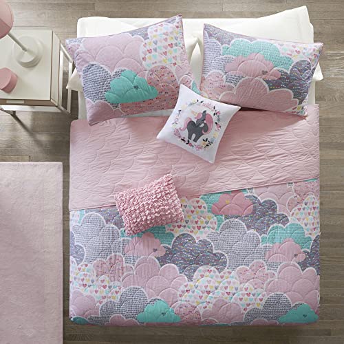5-Piece Cotton Quilt Set for Kids, Reversible Unicorn Bedding