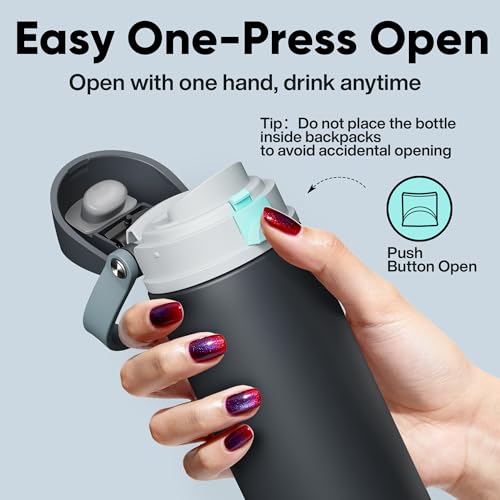 Insulated Stainless Steel Water Bottle with Straw and Lid 24 oz