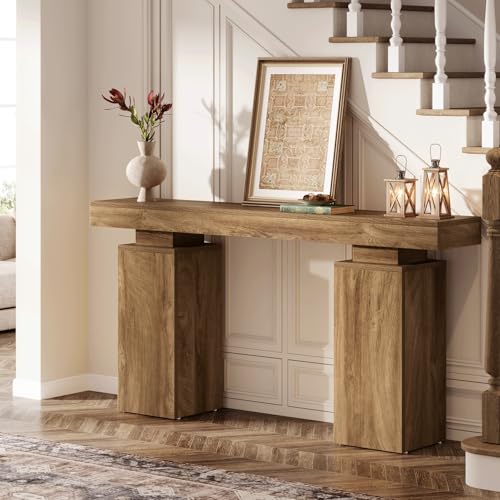 63-Inch Rustic Farmhouse Console Table for Entryway or Living Room