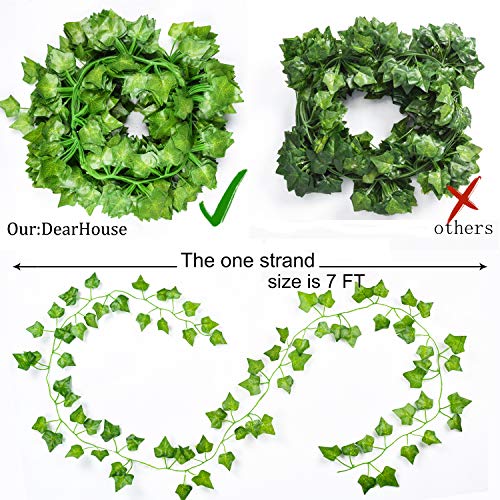 84ft Artificial Ivy Hanging Garland - 12 Strands of Fake Leaf Vine Plants