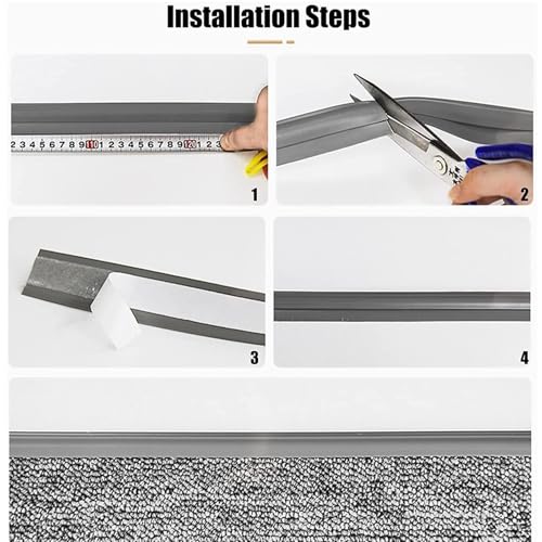 Black Self-Adhesive Carpet Transition Strip Edge Trim - 14cm (46ft)