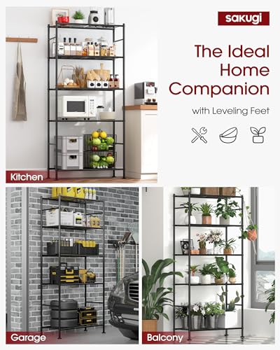 5-Tier Metal Storage Shelves 33" Heavy Duty Wire Rack with Wheels