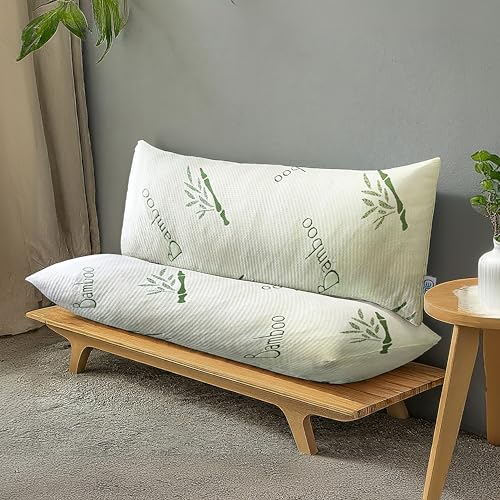 20x54 Inch Bamboo Fiber Memory Foam Body Pillow for Side Sleepers