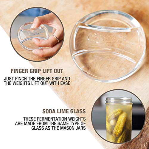 Glass Fermenting Weights for Small Mouth Mason Jars - Pickling Weight Set