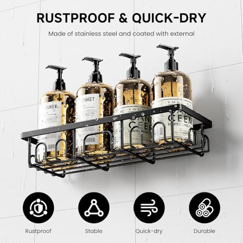 Shower Caddy 3-Pack Rustproof Adhesive Bathroom Organizer Shelves