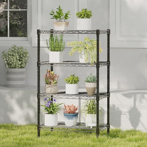 4-Tier Metal Wire Storage Shelves Adjustable Heavy Duty Standing Rack