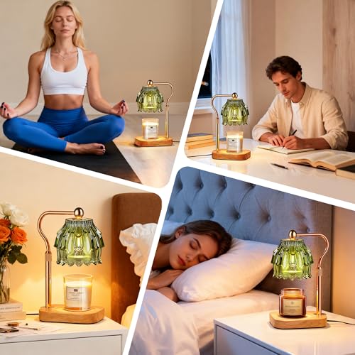 Candle Warmer Lamp with Timer & Adjustable Height - Flameless Wax Melter for Home Decor