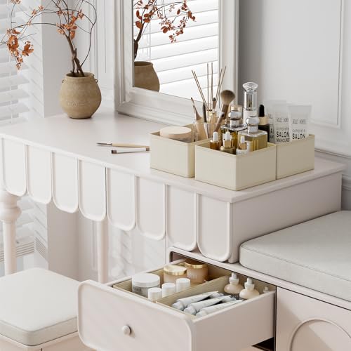 12-Pack Foldable Fabric Drawer Organizer Set Beige Closet Bins