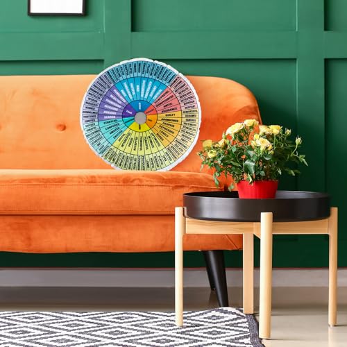 Wheel of Emotions Velvet Throw Pillow - 14-Inch Round Feelings Chart Cushion