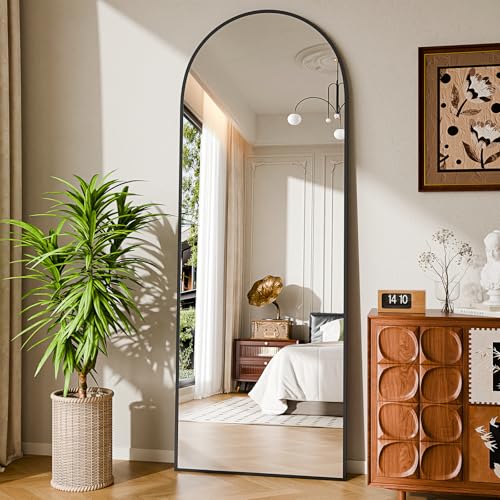 Arched Full Length Floor Mirror 59" x 16" - Thin Frame Full Body Mirror