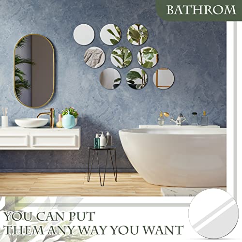 12 Pcs 5-Inch Round Acrylic Mirror Tiles - Self-Adhesive Table Centerpieces