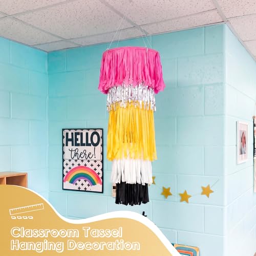 Giant Pencil Fringe Chandelier - 39 Inch Back to School Classroom Decor