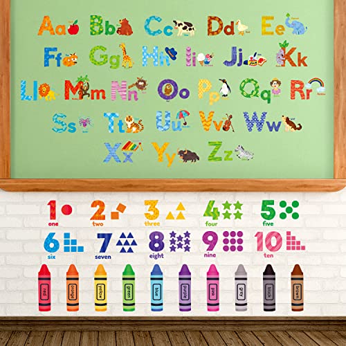 Animal Alphabet and Numbers Wall Stickers for Kids Nursery and Classroom