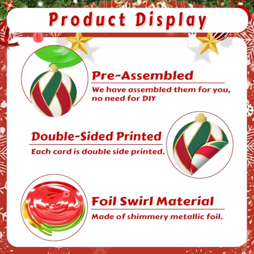 Pedel Christmas Ball Variation: 48Pcs Hanging Foil Swirls Ceiling Decor