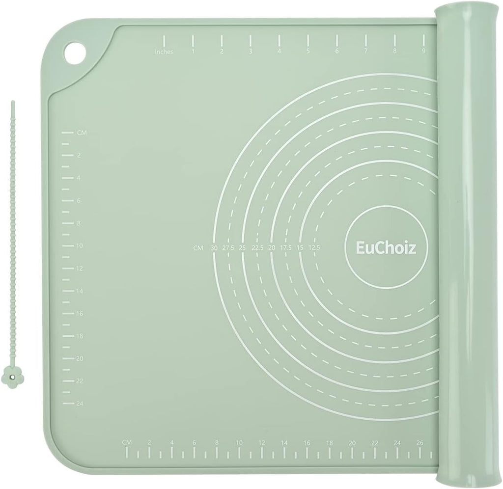 Skiennix Silicone Pastry Mat - Extra Thick Non-Stick Baking Mat | 24"x16" Food Grade Dough Roller