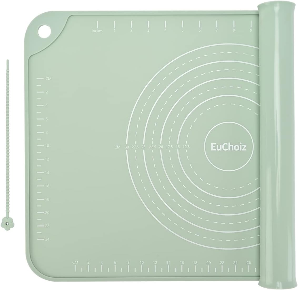 Skiennix Silicone Pastry Mat - Extra Thick Non-Stick Baking Mat | 24"x16" Food Grade Dough Roller